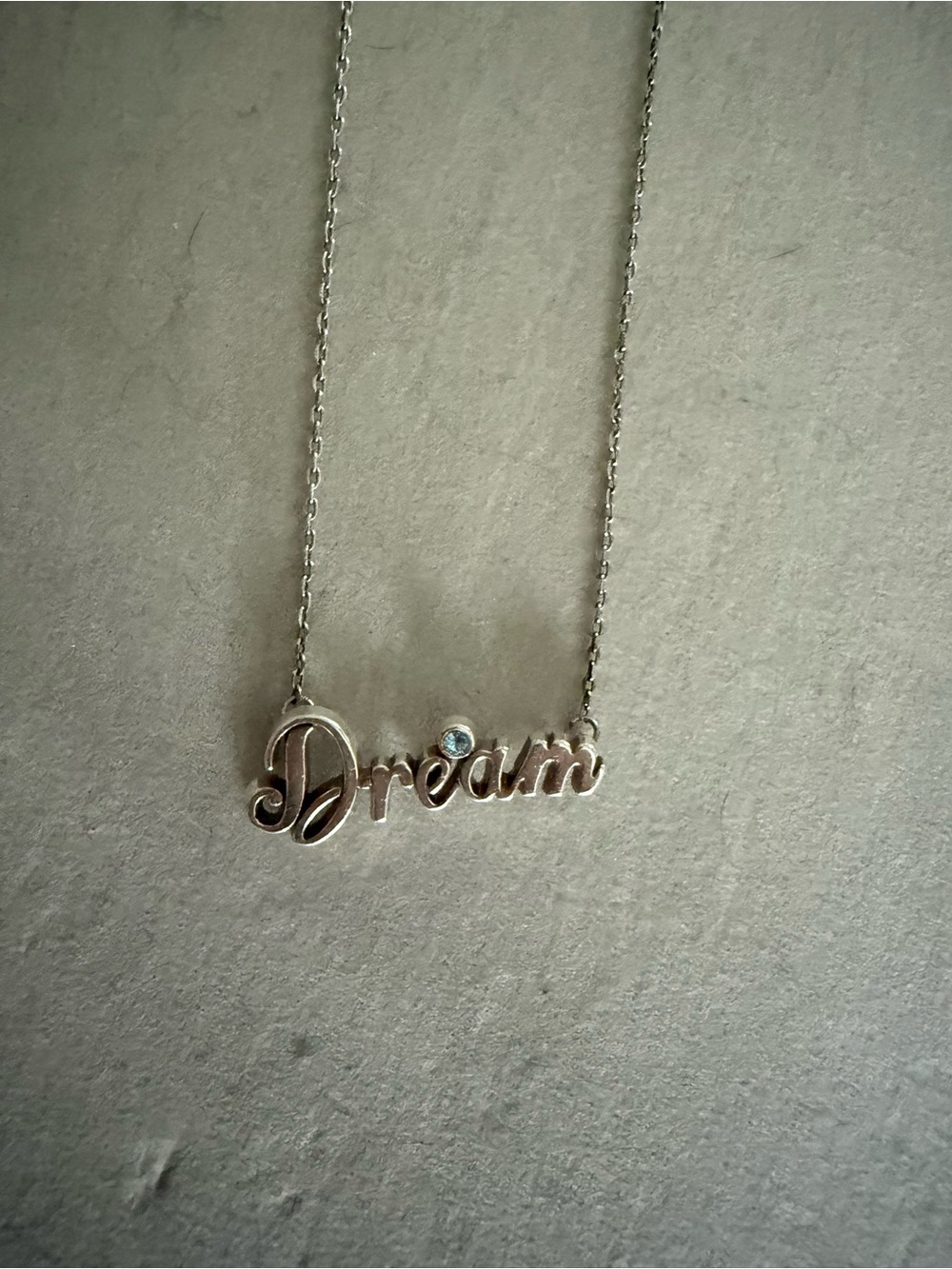 Brighton Silver "Dream" Script Necklace with Clear Accent
